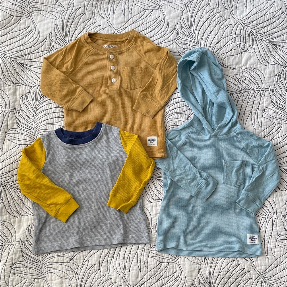 Osh Kosh & Carter’s - Thermal Waffle Tee Set, 18 months